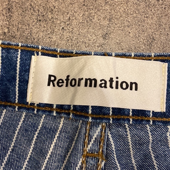 Reformation Mid Crop Flare Jean Mesa Stripe Sz. 30 - Picture 5 of 7